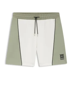 Cotton-blend shorts with embroidered logo artwork