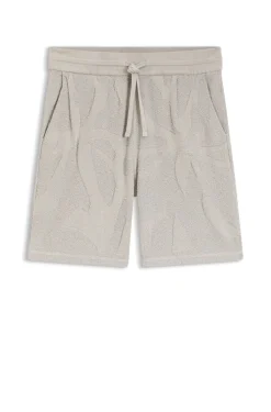 Cotton-blend shorts with knitted graphics