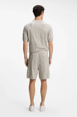 Cotton-blend shorts with knitted graphics