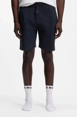 Cotton-blend shorts with metallic logo