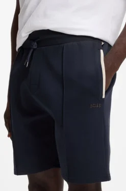 Cotton-blend shorts with metallic logo