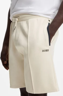 Cotton-blend shorts with metallic logo