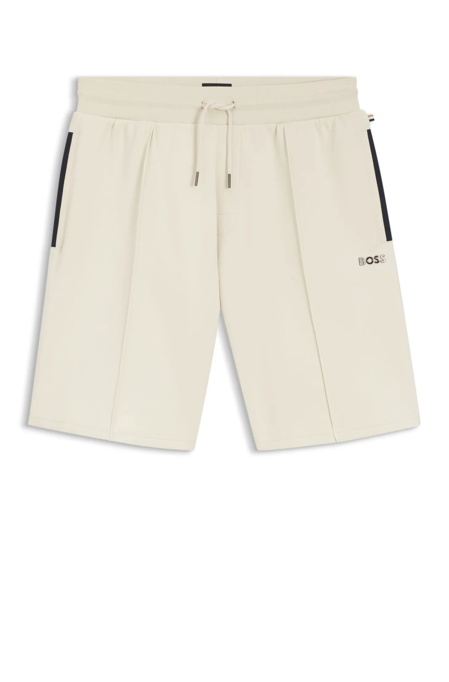 Cotton-blend shorts with metallic logo