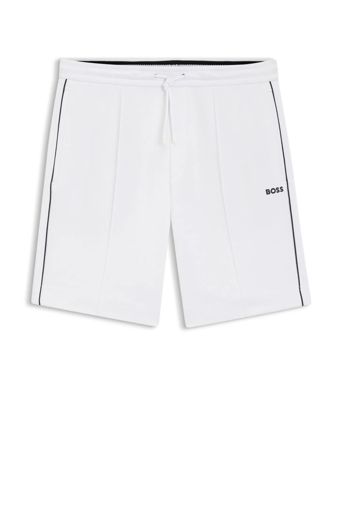 Cotton-blend shorts with piped trims