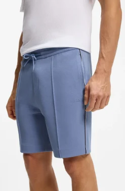 Cotton-blend shorts with piped trims