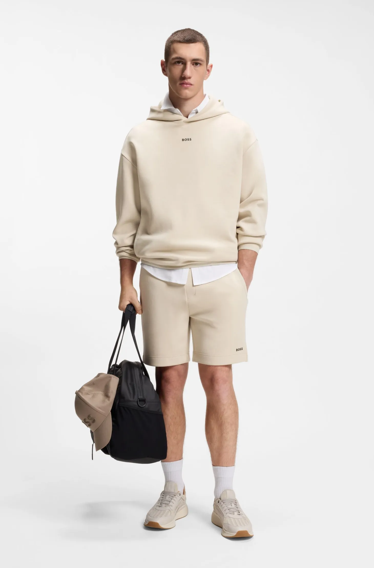 Cotton-blend shorts with reflective graphic
