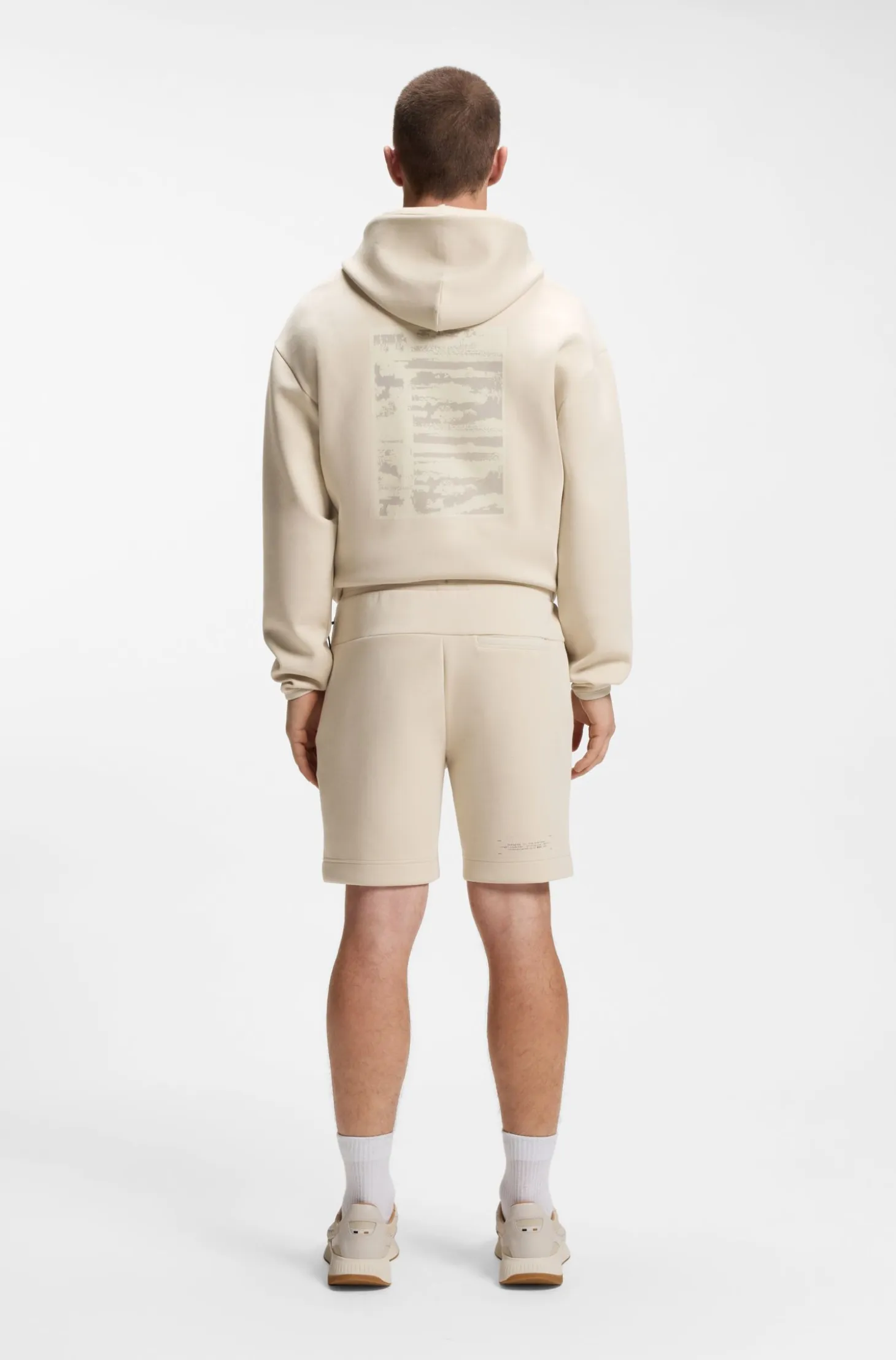 Cotton-blend shorts with reflective graphic