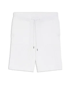 Cotton-blend shorts with rib knit