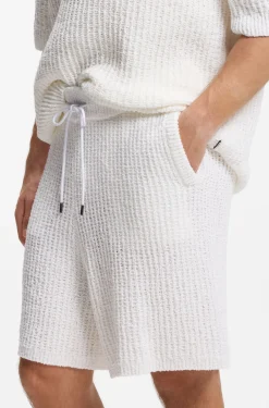 Cotton-blend shorts with rib knit