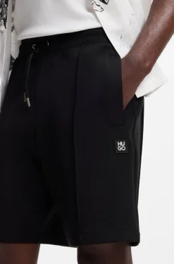 Cotton-blend shorts with stacked-logo trim