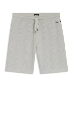 Cotton-blend shorts with waffle structure