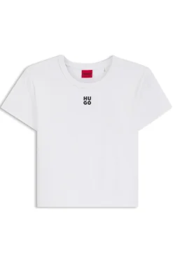 Cotton-blend slim-fit T-shirt with embroidered logo