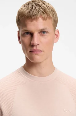 Cotton-blend sweater with bodymapping structure