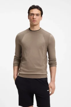 Cotton-blend sweater with bodymapping structure