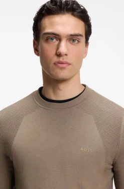 Cotton-blend sweater with bodymapping structure