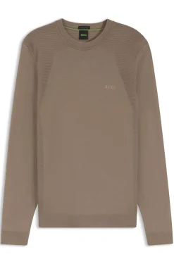 Cotton-blend sweater with bodymapping structure