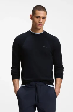 Cotton-blend sweater with bodymapping structure