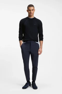 Cotton-blend sweater with bodymapping structure