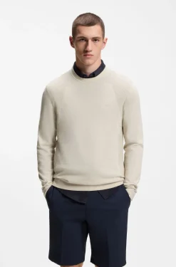Cotton-blend sweater with bodymapping structure