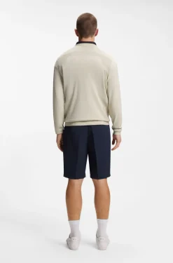 Cotton-blend sweater with bodymapping structure