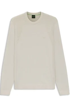 Cotton-blend sweater with bodymapping structure