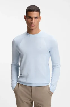 Cotton-blend sweater with bodymapping structure