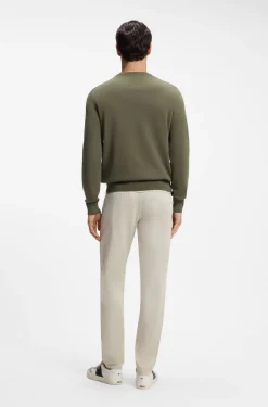 Cotton-blend sweater with logo patch