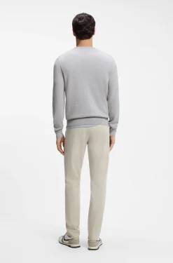 Cotton-blend sweater with logo patch