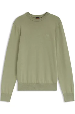Cotton-blend sweater with logo patch