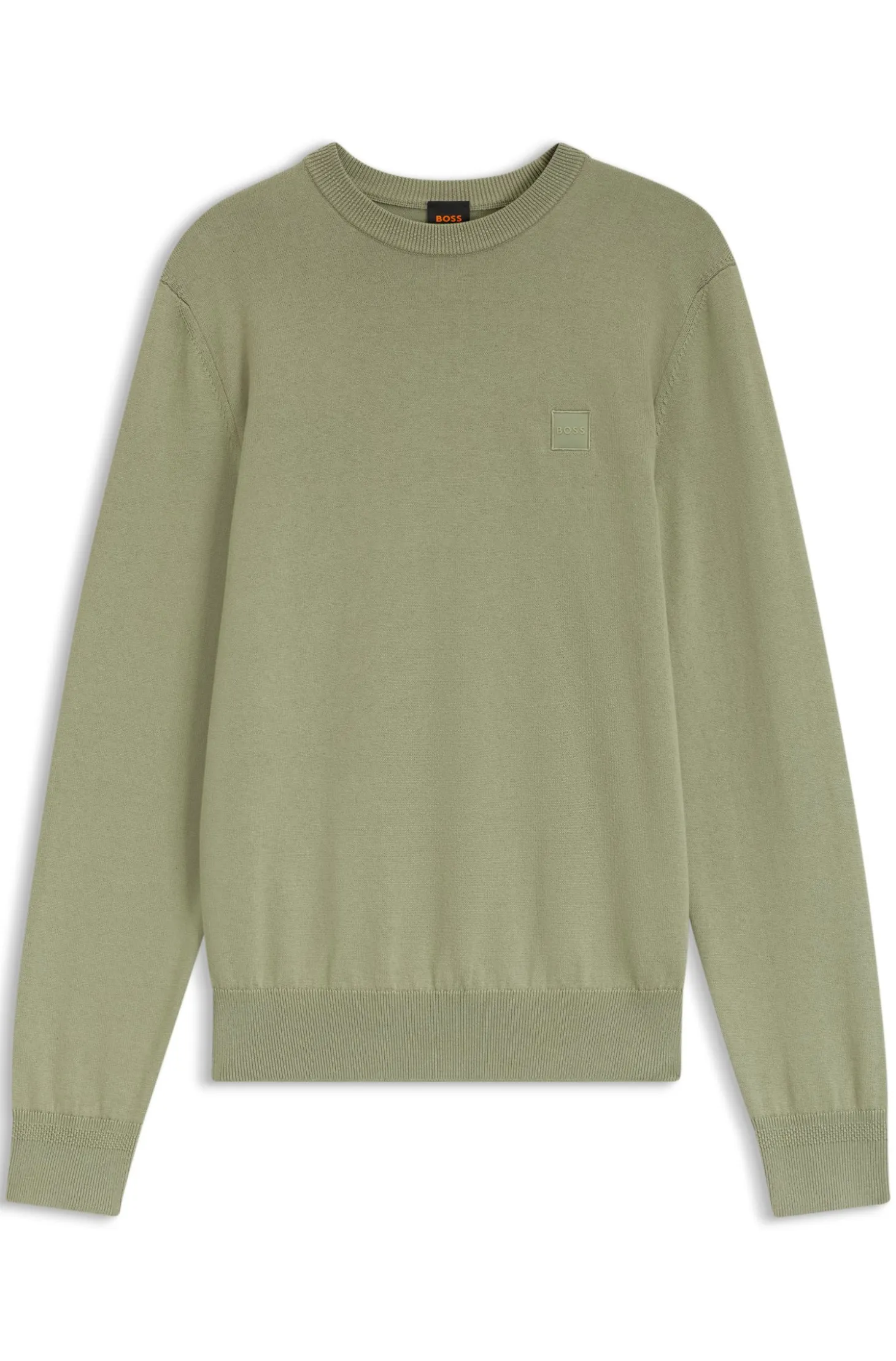 Cotton-blend sweater with logo patch