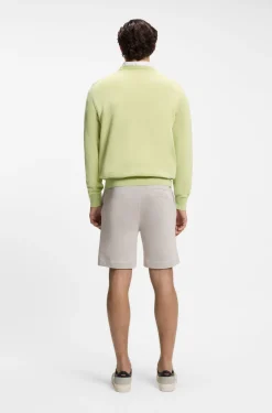 Cotton-blend sweater with logo patch