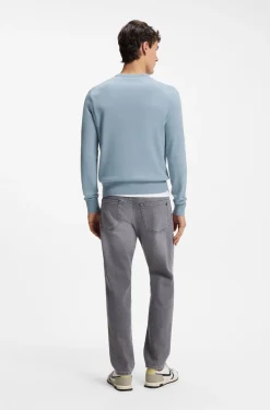 Cotton-blend sweater with logo patch