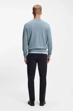 Cotton-blend sweater with logo patch