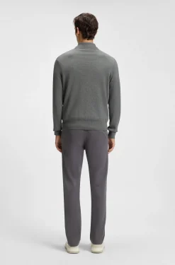 Cotton-blend sweater with logo patch