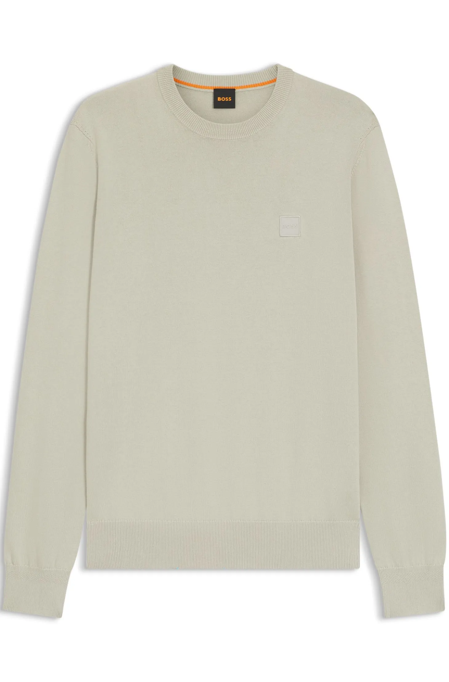 Cotton-blend sweater with logo patch