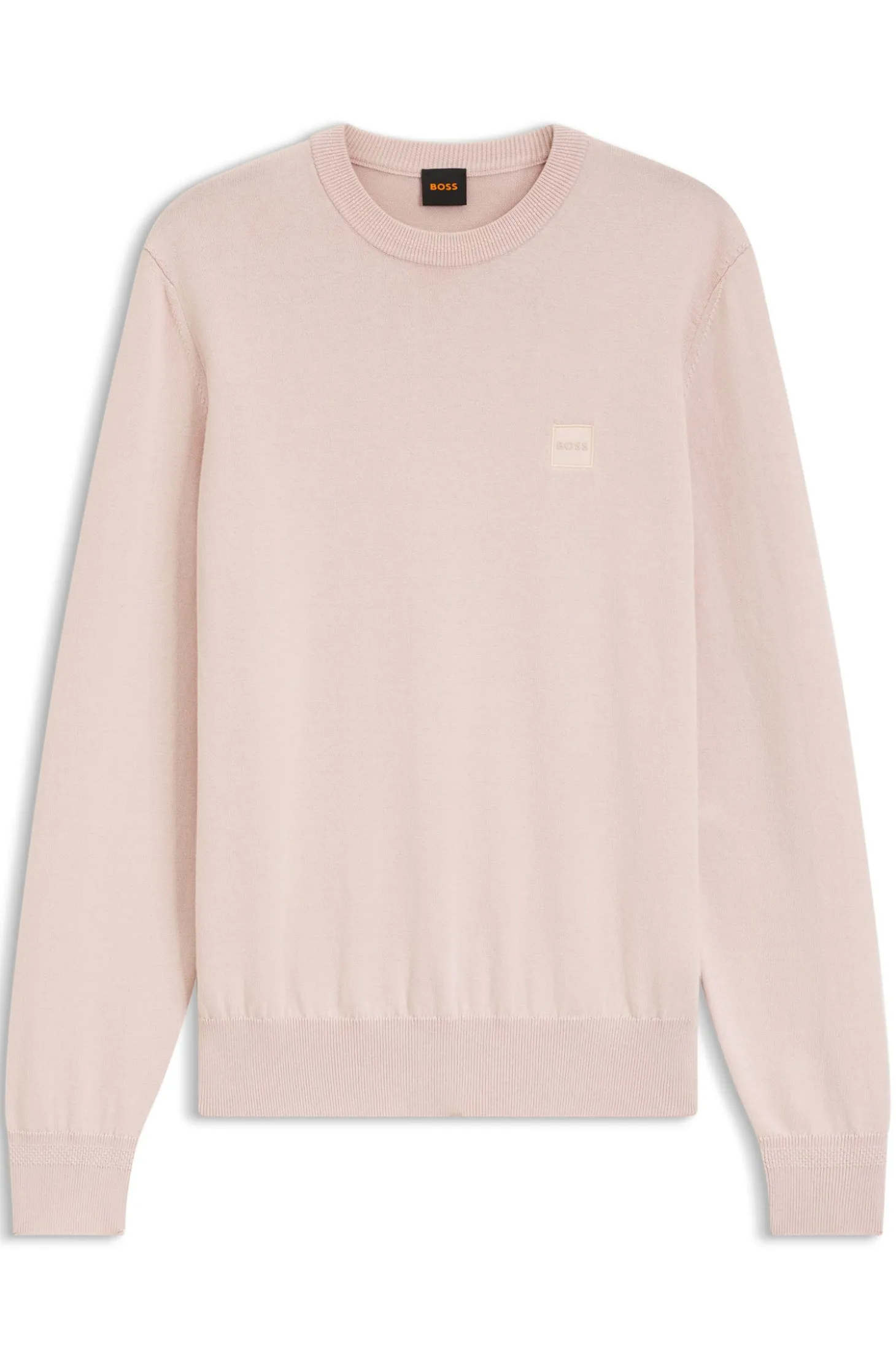 Cotton-blend sweater with logo patch