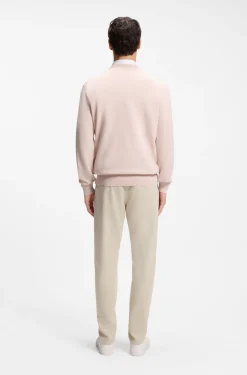 Cotton-blend sweater with logo patch