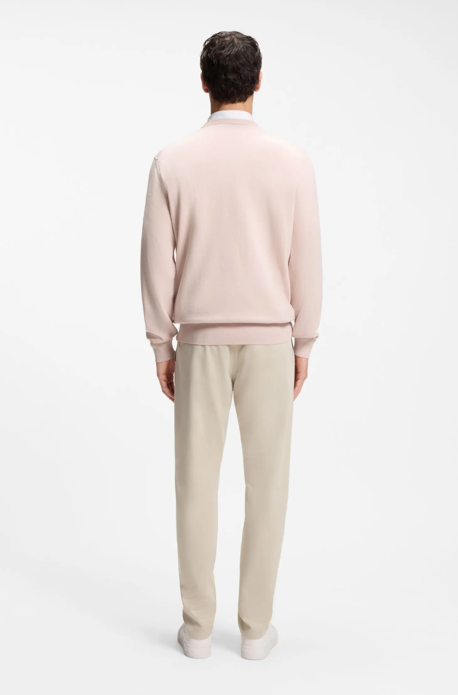 Cotton-blend sweater with logo patch