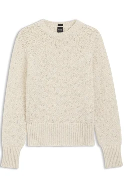 Cotton-blend sweater with structured knit