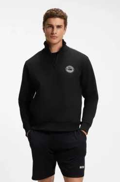 Cotton-blend sweatshirt with tennis artwork