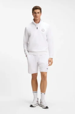 Cotton-blend sweatshirt with tennis artwork