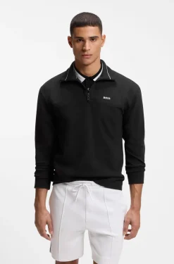 Cotton-blend sweatshirt with embroidered logo