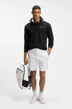 Cotton-blend sweatshirt with embroidered logo