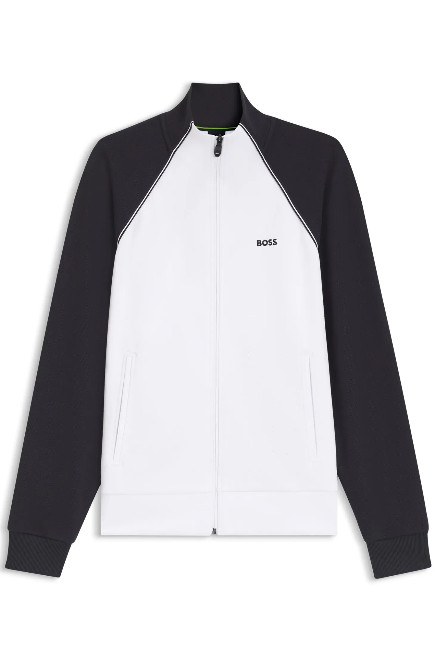 Cotton-blend sweatshirt with contrast piping