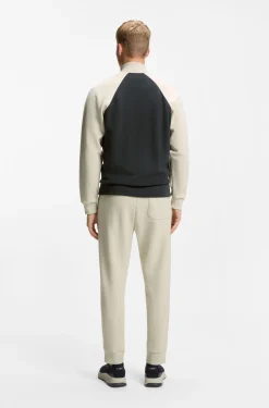 Cotton-blend sweatshirt with contrast piping