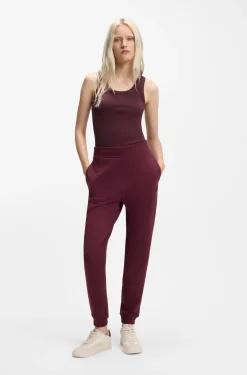 Cotton-blend tank top with stacked-logo embroidery