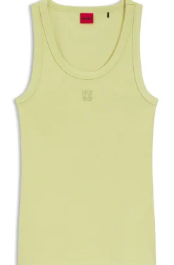 Cotton-blend tank top with stacked-logo embroidery