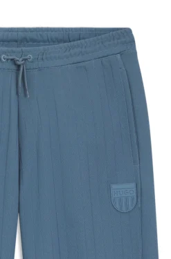 Cotton-blend tracksuit bottoms with drop-needle stripe