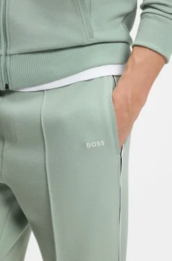 Cotton-blend tracksuit bottoms with piping details