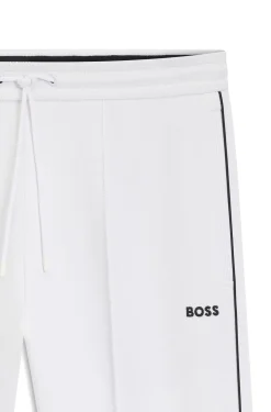 Cotton-blend tracksuit bottoms with piping details
